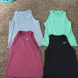 Nike Blue and Green Tank Tops Athletic Performance Wear